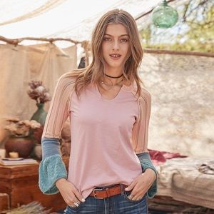 Sundance Cozy Canyon Knit Flared Sleeve Blouse Size Large